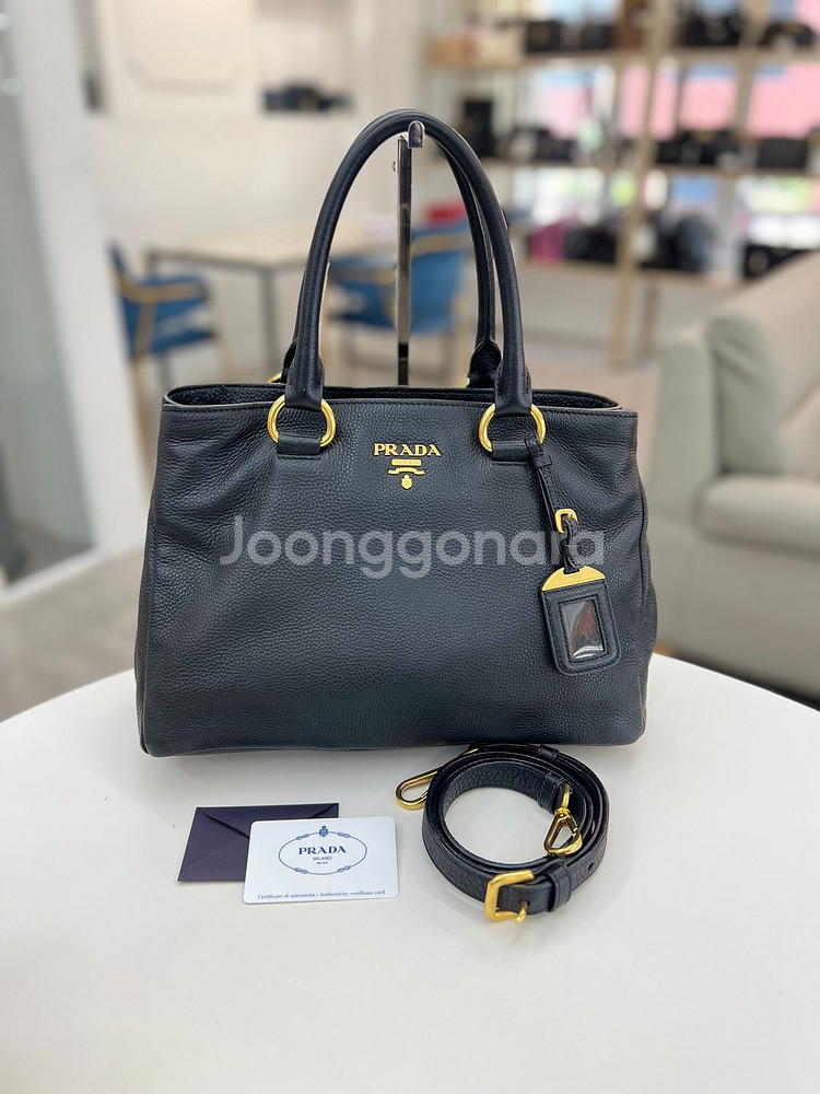 프라다 사피아노 레더 토트백--0