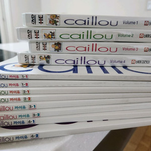 장춘화 한글로 영어 까이유 1-4전체8권+dvd4권