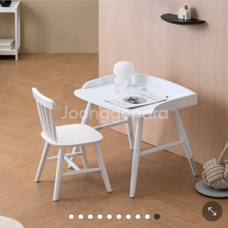 유아 미술책상 원목 책상의자 세트--0