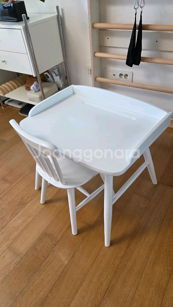 유아 미술책상 원목 책상의자 세트--6