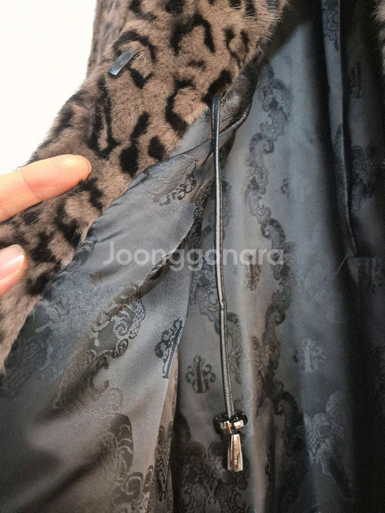 진도 레오파드 롱 밍크 코트 91-98-160--2