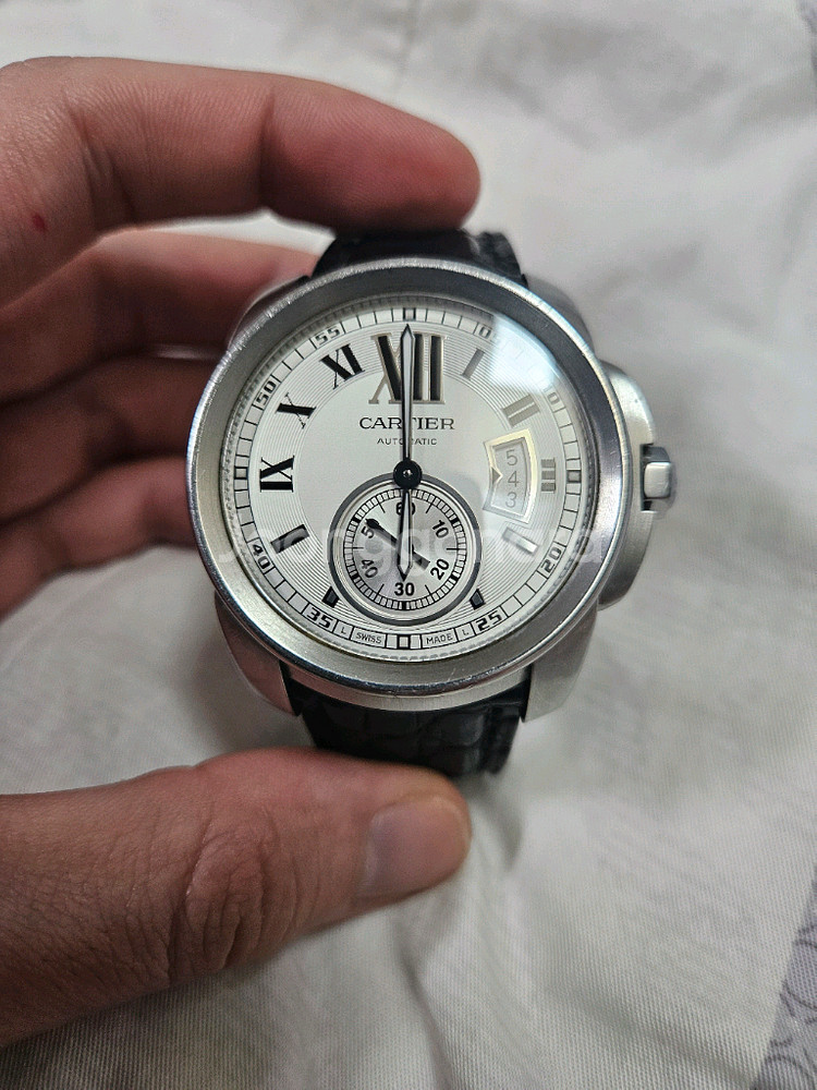 칼리브 드 까르띠에 화이트 42mm 급매 오토매틱 시계--0