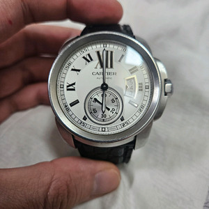 칼리브 드 까르띠에 화이트 42mm 급매 오토매틱 시계