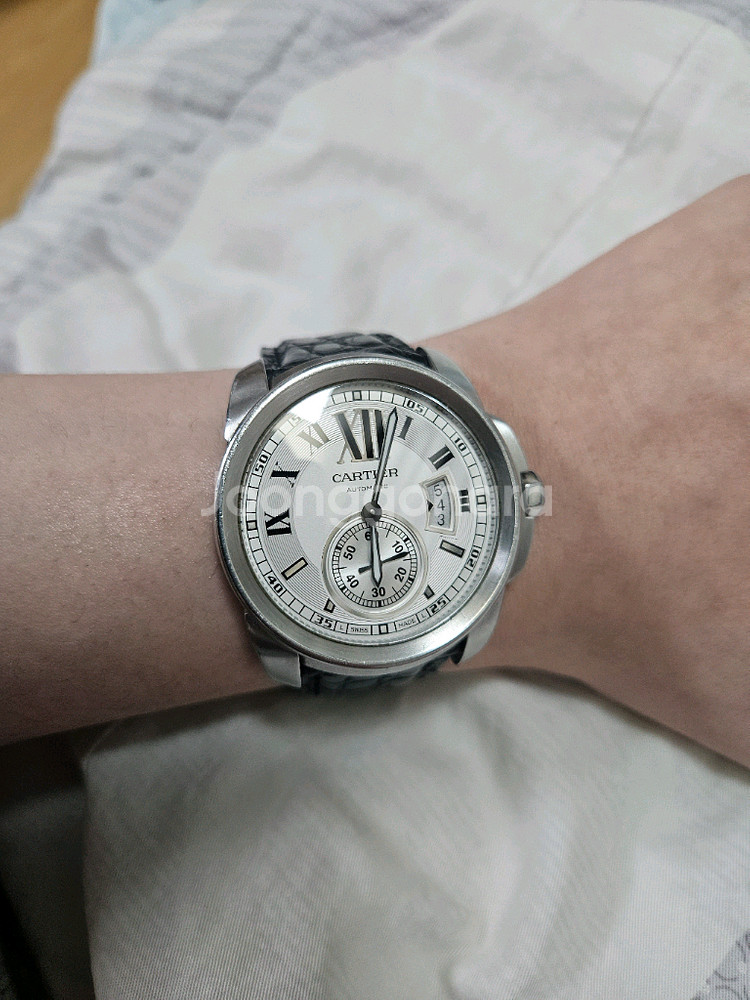 칼리브 드 까르띠에 화이트 42mm 급매 오토매틱 시계--5