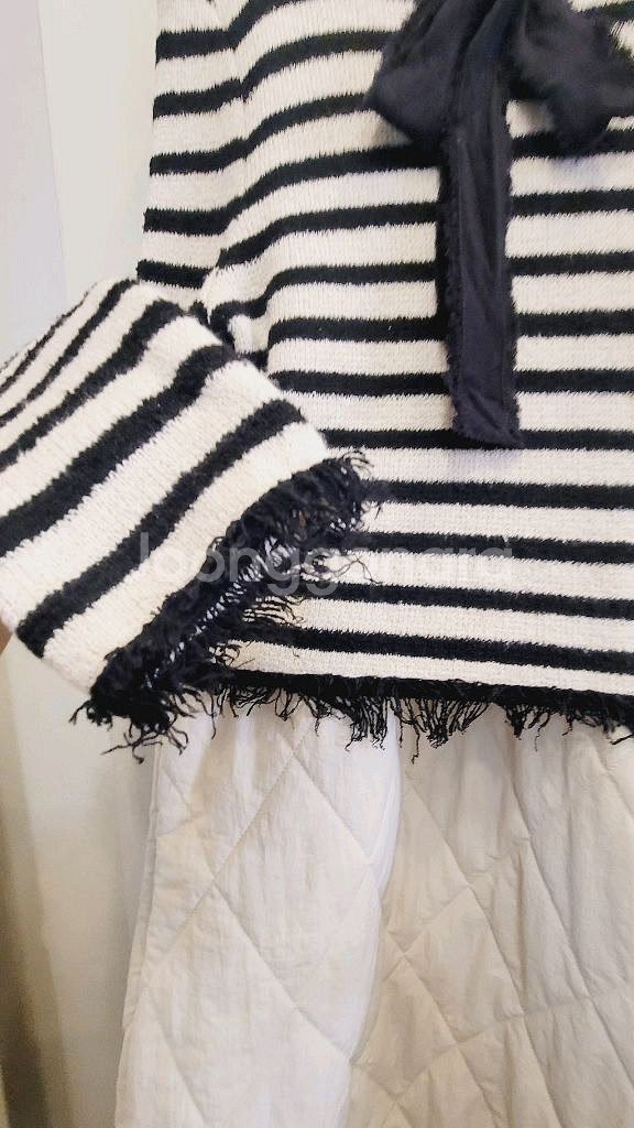 자라 스트라이프 니트 . 퀼팅 누빔 원피스--3