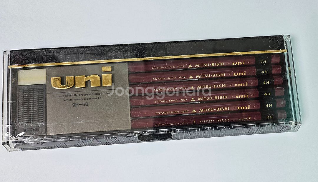 유니 미쓰비시 6B 4H 연필 세트--4