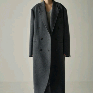 새상품)파사드패턴 캐시미어 더블코트 차콜S