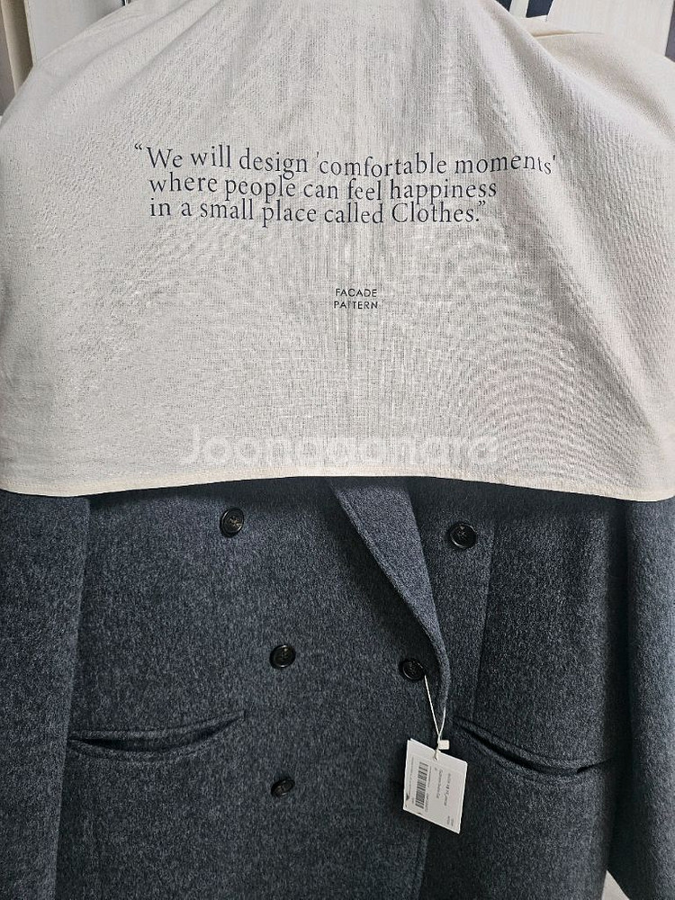 새상품)파사드패턴 캐시미어 더블코트 차콜S--2