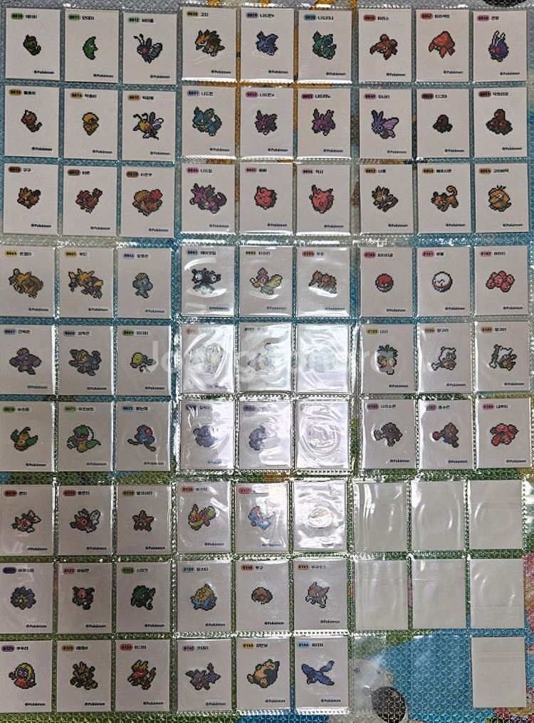 포켓몬 픽셀 띠부씰 개봉 미개봉 전종 판매--2