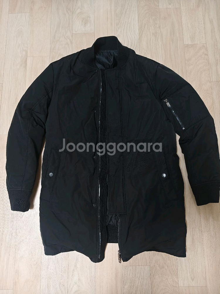 솔리드옴므 우영미 ma-1 중기장 구스다운 패딩 95 블랙--0