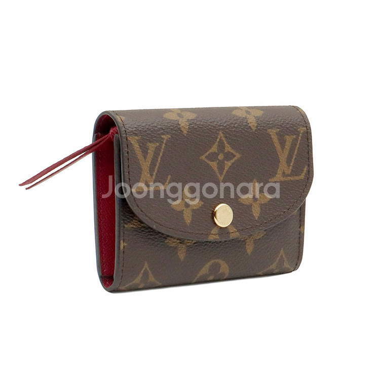 루이비통 모노그램 캔버스 푸시아 로잘리 카드지갑--8
