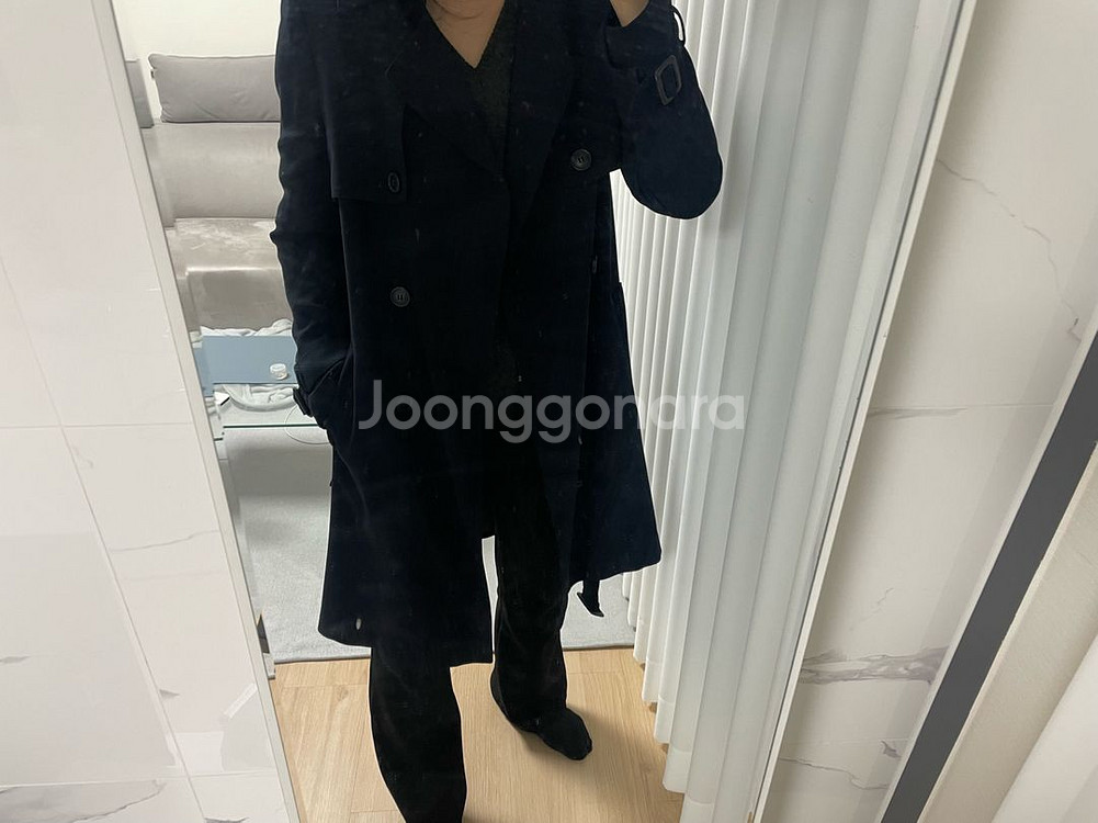 리스트 LIST 네이비 트렌치 코트 55사이즈--3