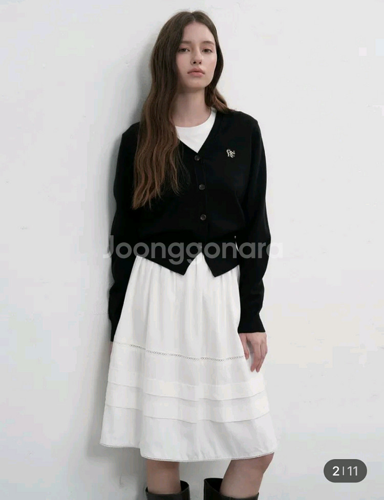 택달린새상품) 제너럴아이디어 에센셜 가디건 블랙 m--0