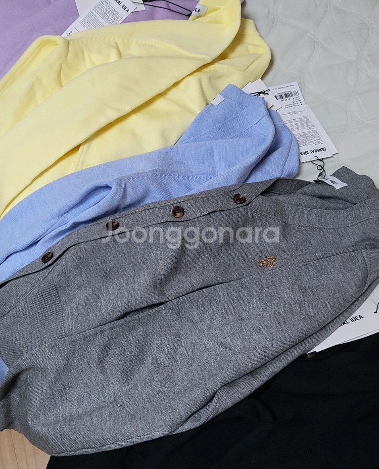 택달린새상품) 제너럴아이디어 에센셜 가디건 블랙 m--6