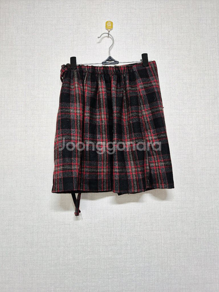 체크 랩 스커트--1