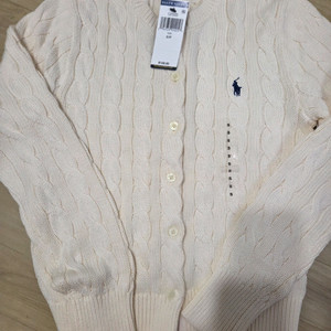 폴로 랄프로렌 코튼 케이블 니트 가디건 크림 색상 s