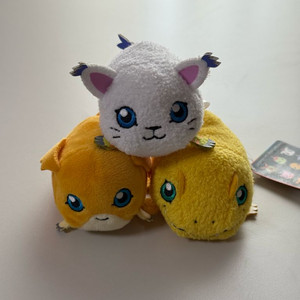 디지몬 쯔무쯔무 인형 (아구몬, 파닥몬, 가트몬)