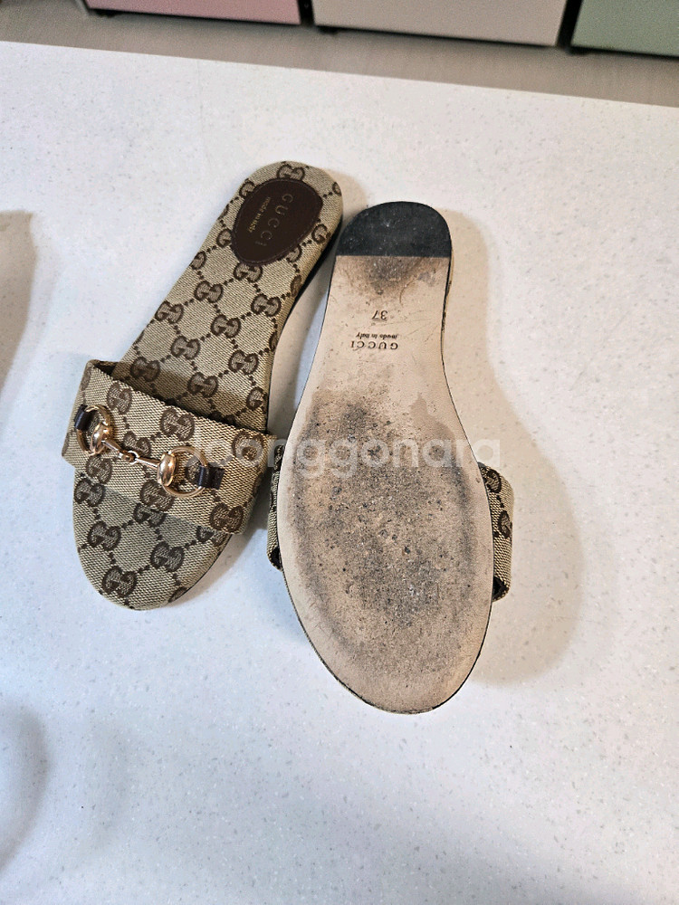 구찌 GG 캔버스 슬리퍼 정품--2