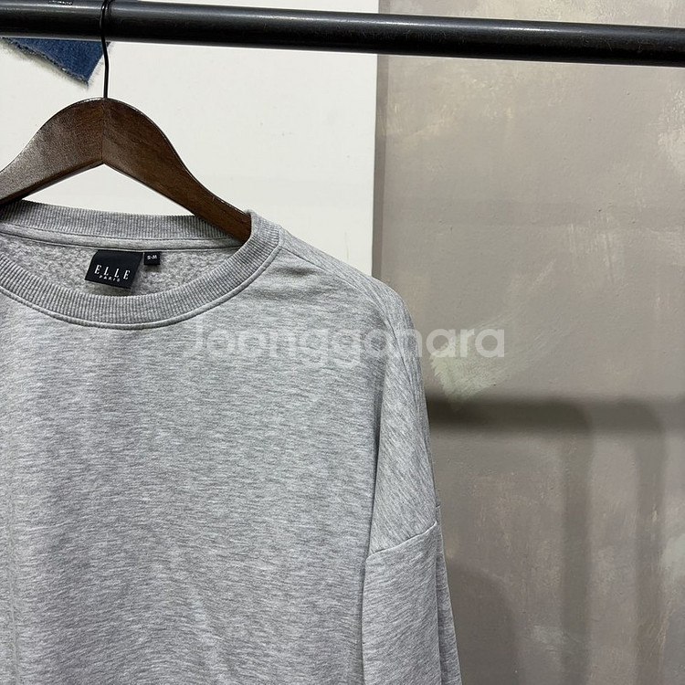 (90) 엘르 여성 캐주얼 무지 기모 맨투맨 긴팔 티--2
