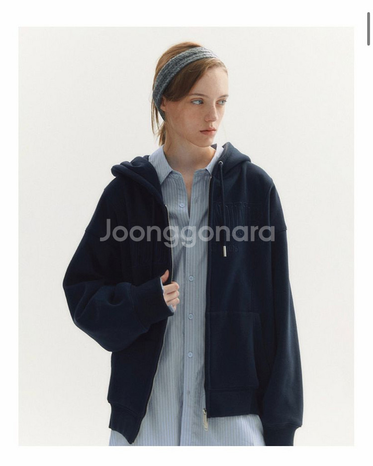 (마지막가격) 누아르나인 25fw 신상 남여공용 투웨이 후드 집업 네이비--0