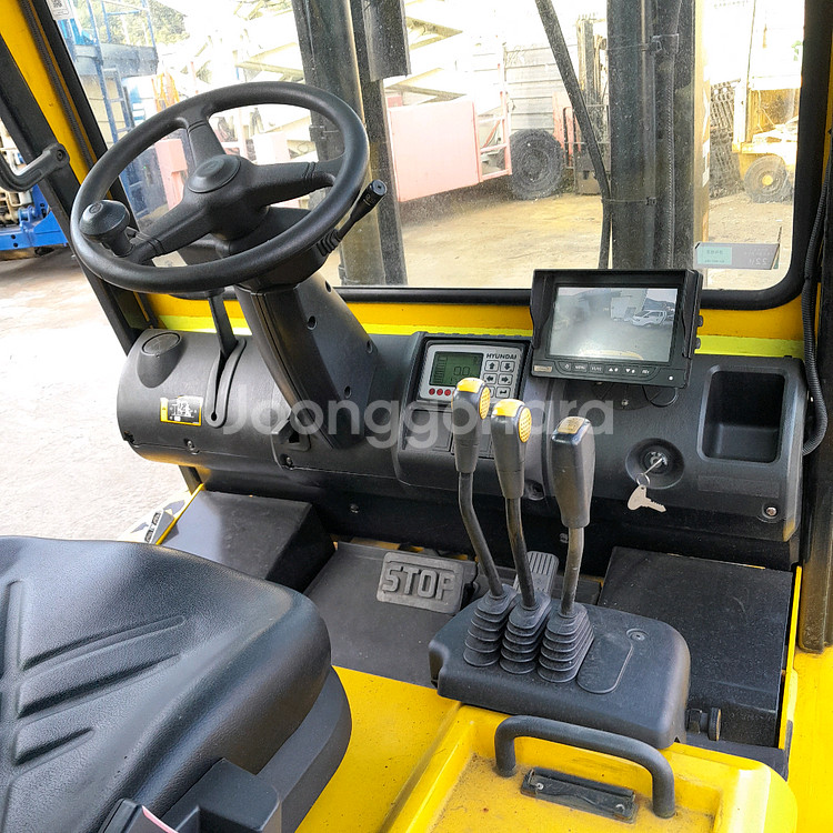 현대 3.5톤 전동지게차 양개식자동발 2단3미터 더블타이어--4