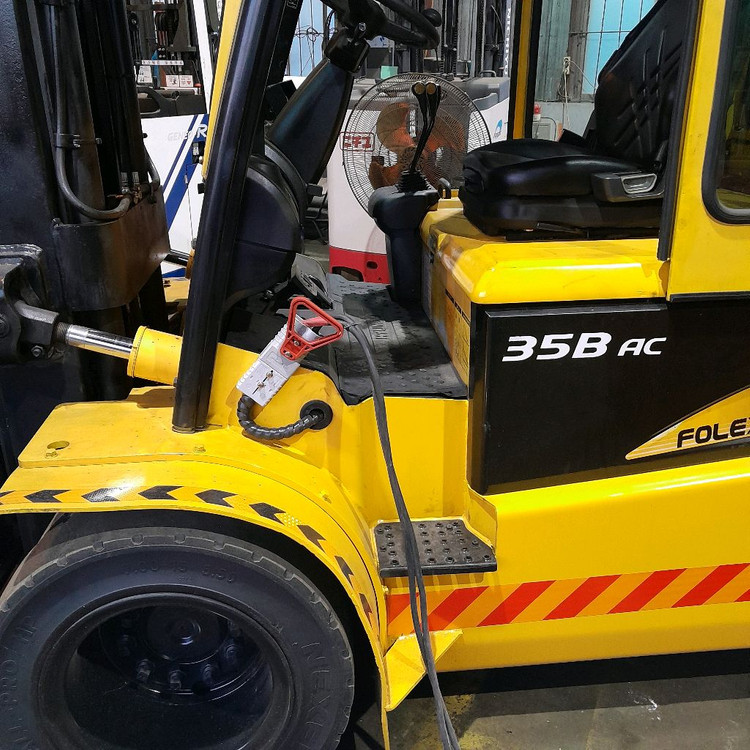 현대 3.5톤 전동지게차 양개식자동발 2단3미터 더블타이어--6