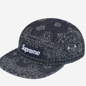 슈프림 반다나 자카드 데님 캠프캡 인디고