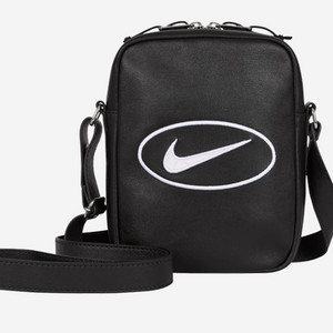 슈프림 x 나이키 레더 숄더백 블랙