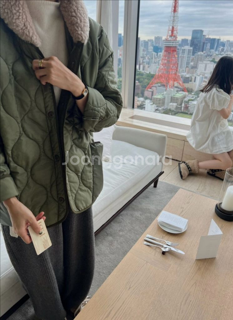 위꼬모 밀리터리 패딩(숏)--0