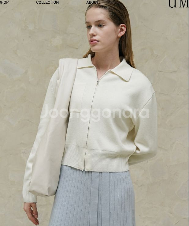 유메르 니드 카라 니트 자켓 블랙--3