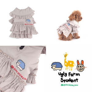 몽슈슈(MONCHOUCHOU) 어글리 팜 스튜던트 패딩 프릴 자켓 XL(택포)