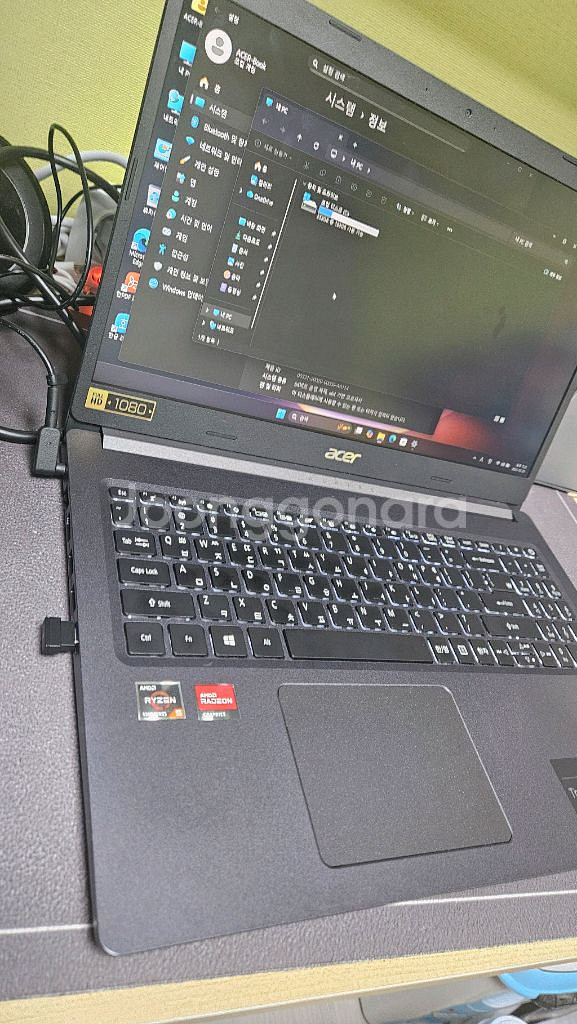 에이서 노트북 라이젠5 16램 256g 배터리90프로 새것컨디션--3