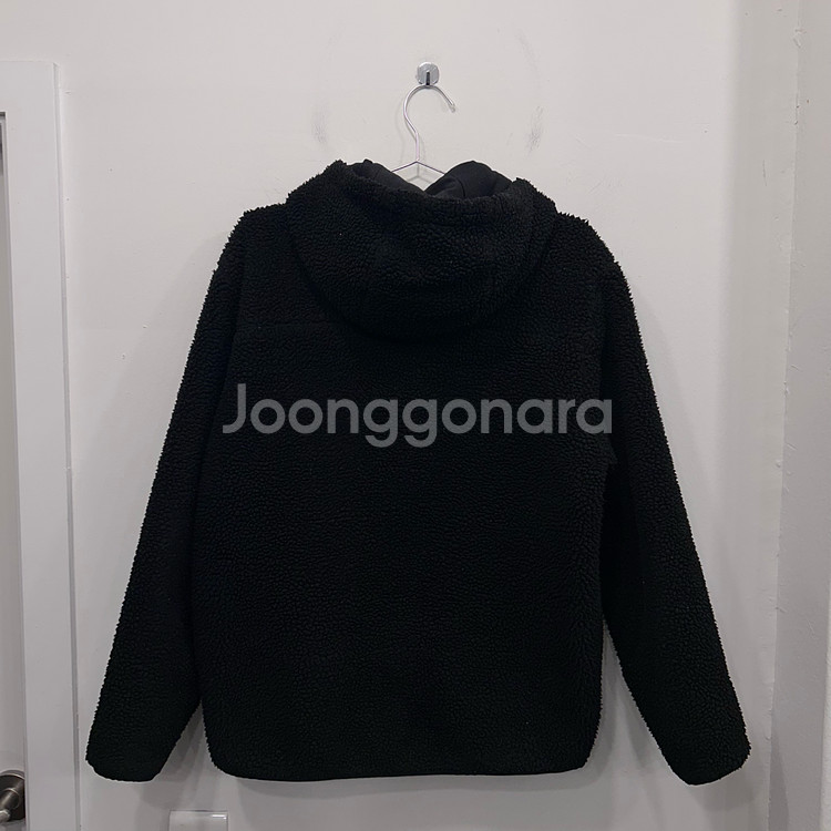 컬럼비아 자수로고 오버핏 뽀글이 후드 플리스--4