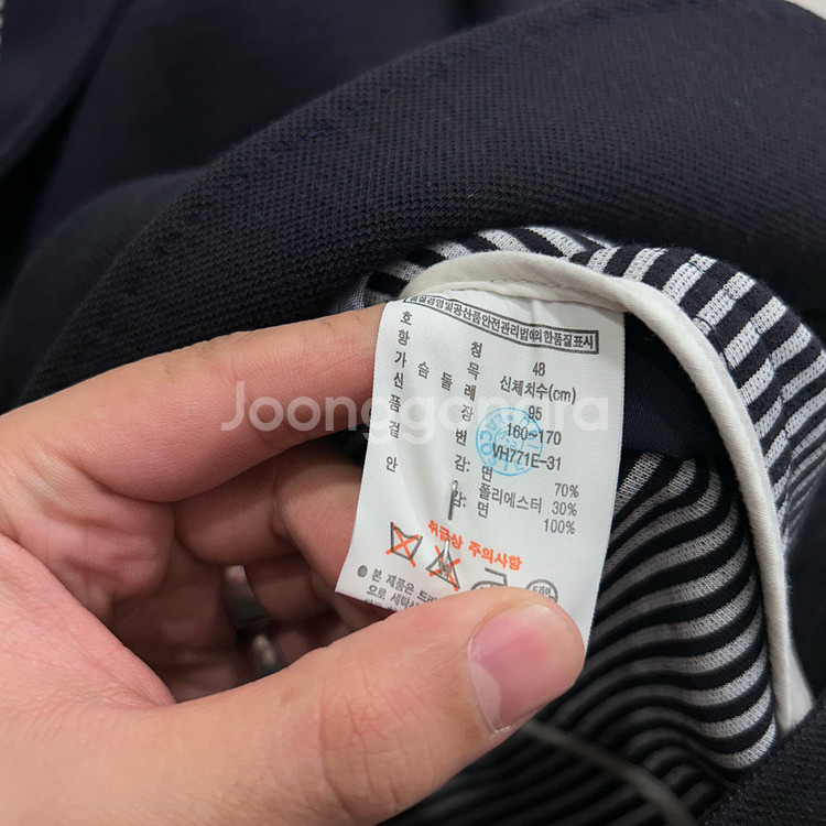 라코스테 스티치 투버튼 헤비 코튼 블레이져--3