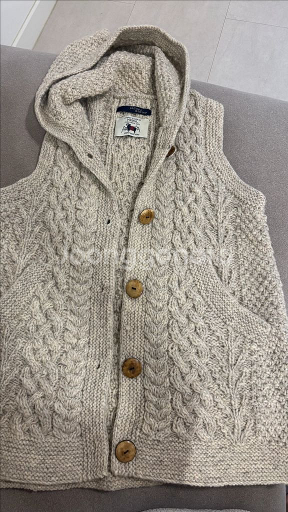 울 100 프로 케이블 니트 베스트--0