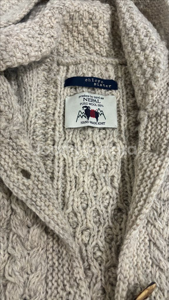 울 100 프로 케이블 니트 베스트--1