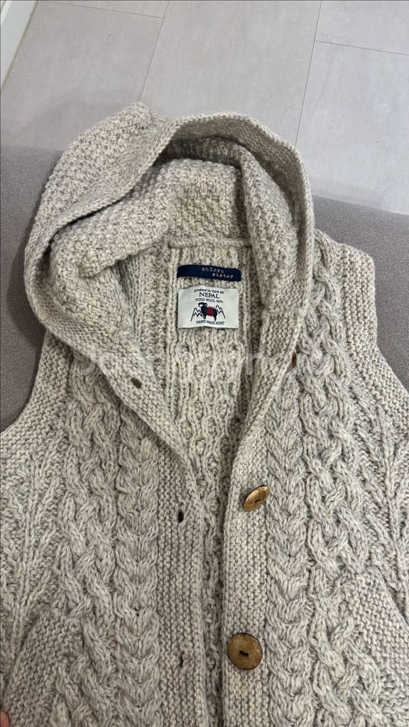 울 100 프로 케이블 니트 베스트--2