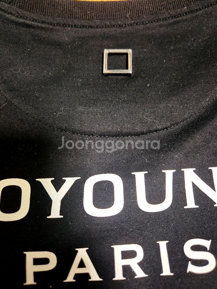 우영미 백로고 반팔 티셔츠 블랙 52--3