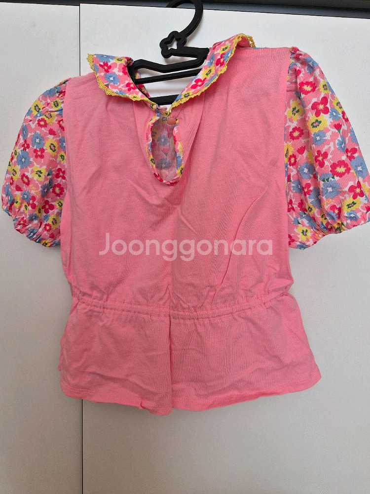 베네통 키즈 여아 꽃무늬 반팔 블라우스 140--5