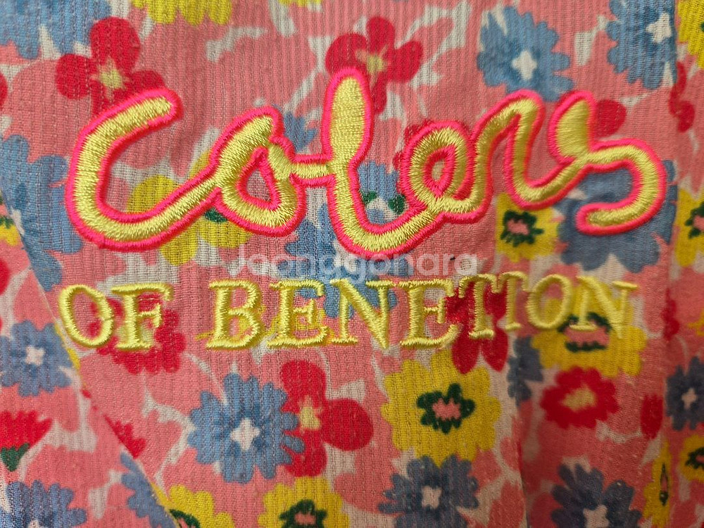 베네통 키즈 여아 꽃무늬 반팔 블라우스 140--6