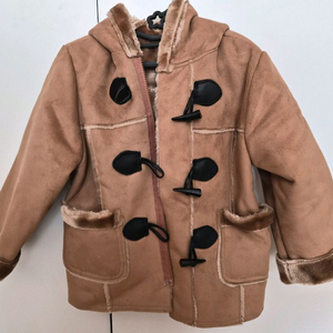 유아 떡볶이 코트 후드 무스탕 9호, 110