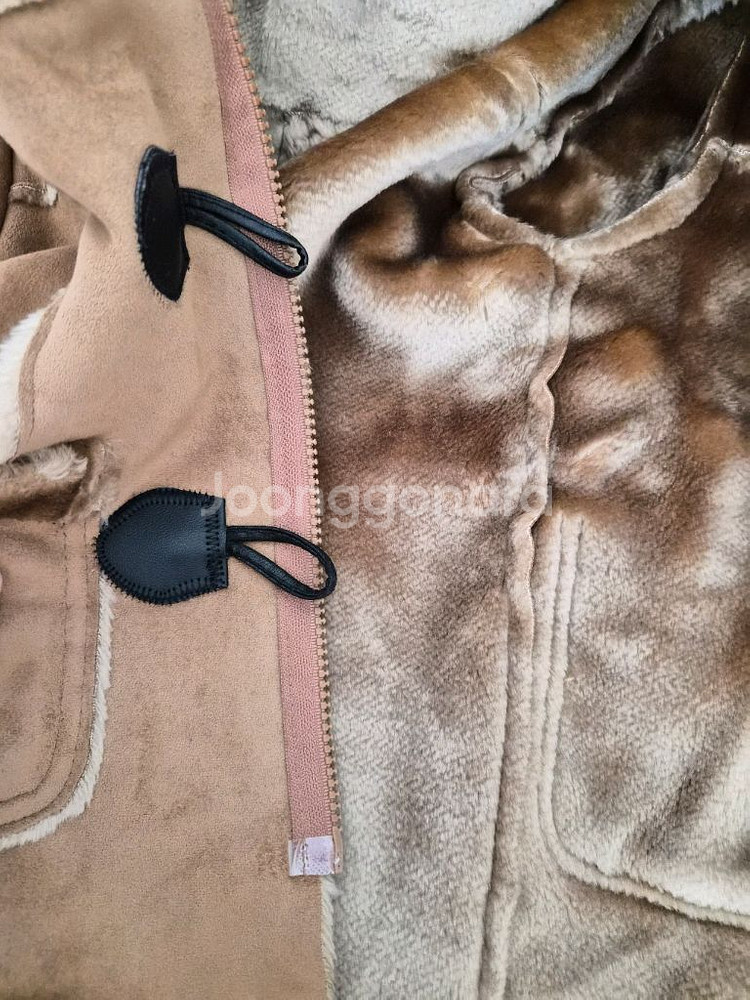 유아 떡볶이 코트 후드 무스탕 9호, 110--2