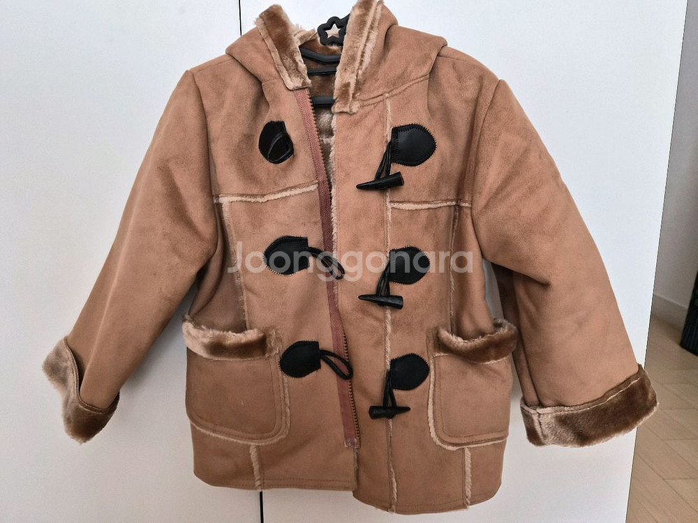 유아 떡볶이 코트 후드 무스탕 9호, 110--4