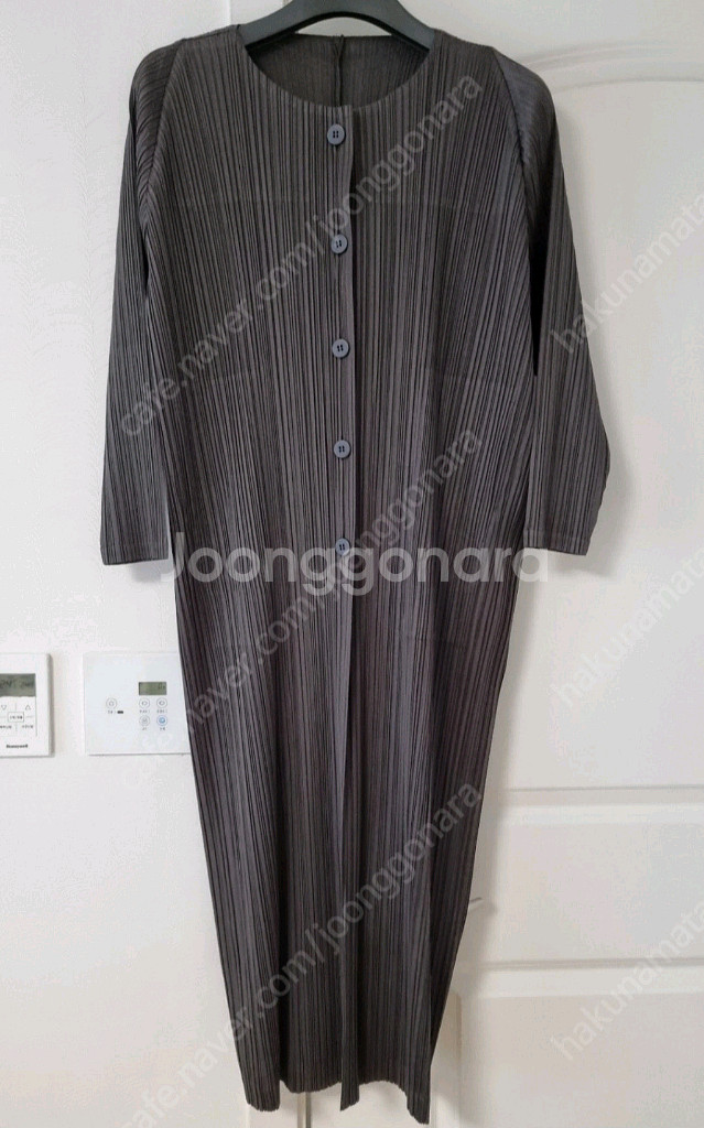 이세이미야케 플리츠플리즈 먼슬리 롱코트 롱가디건겸 자켓 2사이즈 차콜 새상품--2