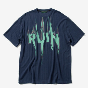 루인 니트반팔 티셔츠 네이비M사이즈