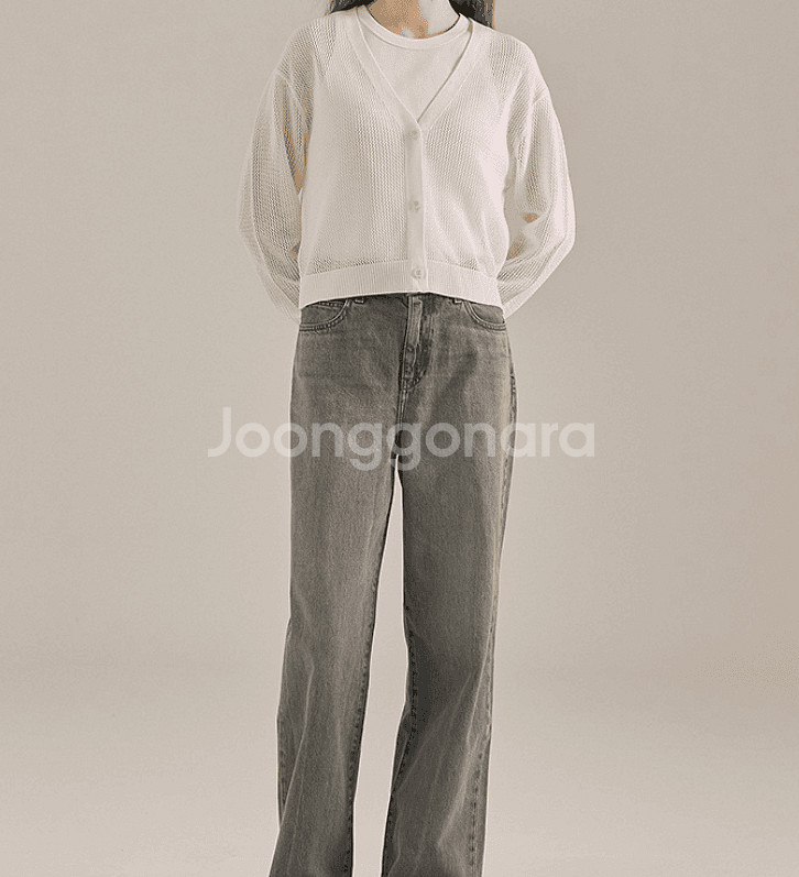 화이트 니트 가디건 55--1