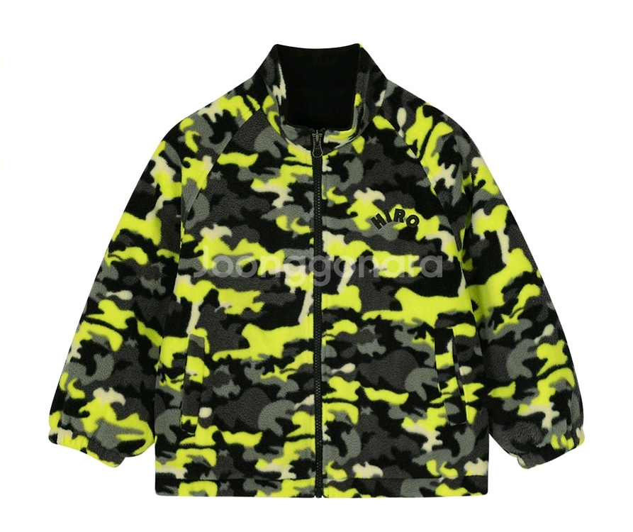 10%할인가)히로 윈터 패턴 플리스 집업 160 그레이 블루--4