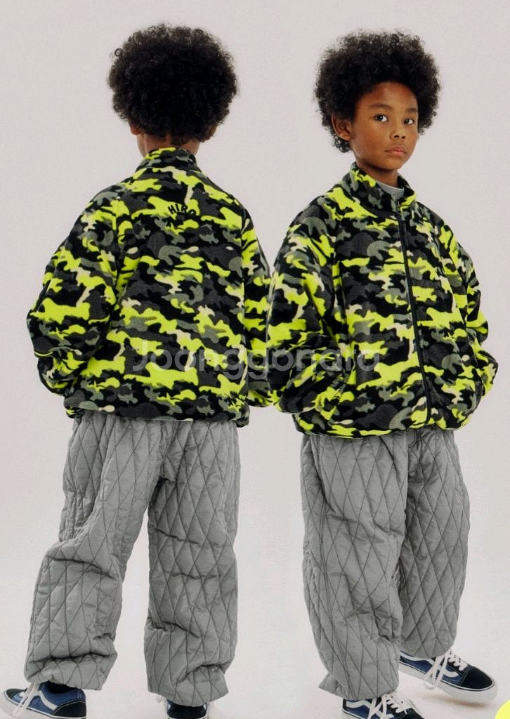 10%할인가)히로 윈터 패턴 플리스 집업 160 그레이 블루--3