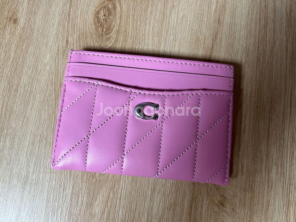코치 퀼팅 카드지갑 핑크--0