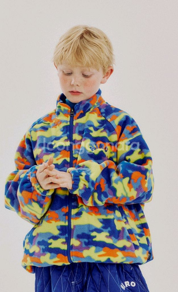 10%할인가)히로 윈터 패턴 플리스 집업 160 그레이 블루--7